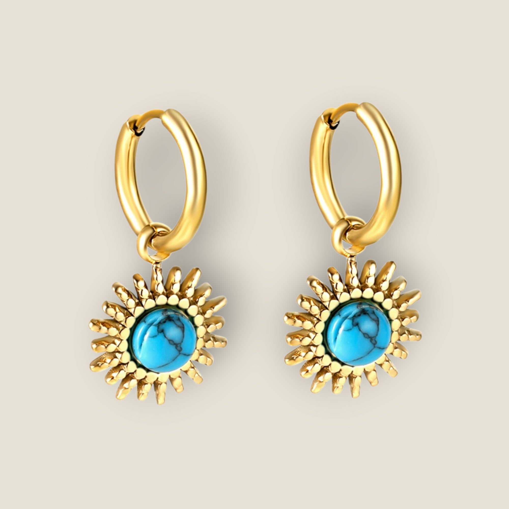 Lilia Blue Turquoise Sun Earring