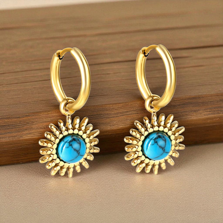 Lilia Blue Turquoise Sun Earring