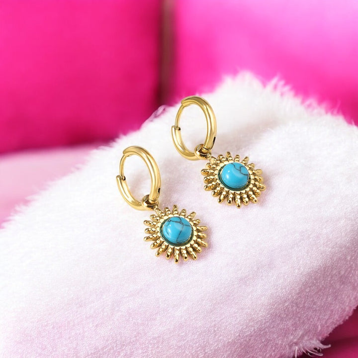 Lilia Blue Turquoise Sun Earring