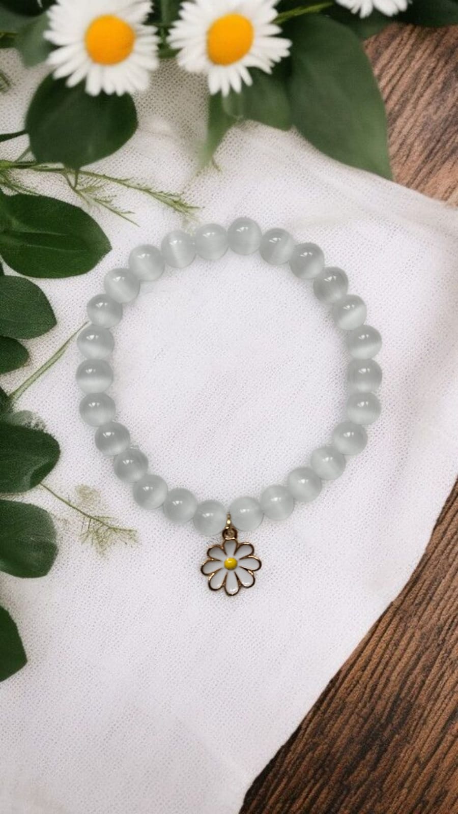 White Cat's Eye Bracelet