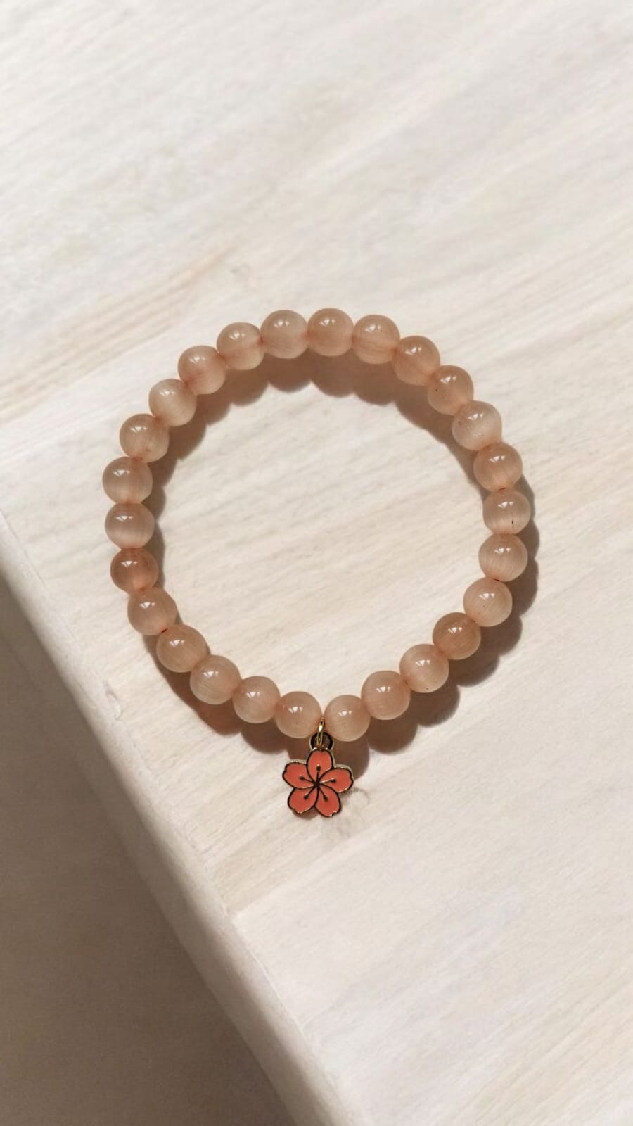 Peach Cat's Eye Bracelet
