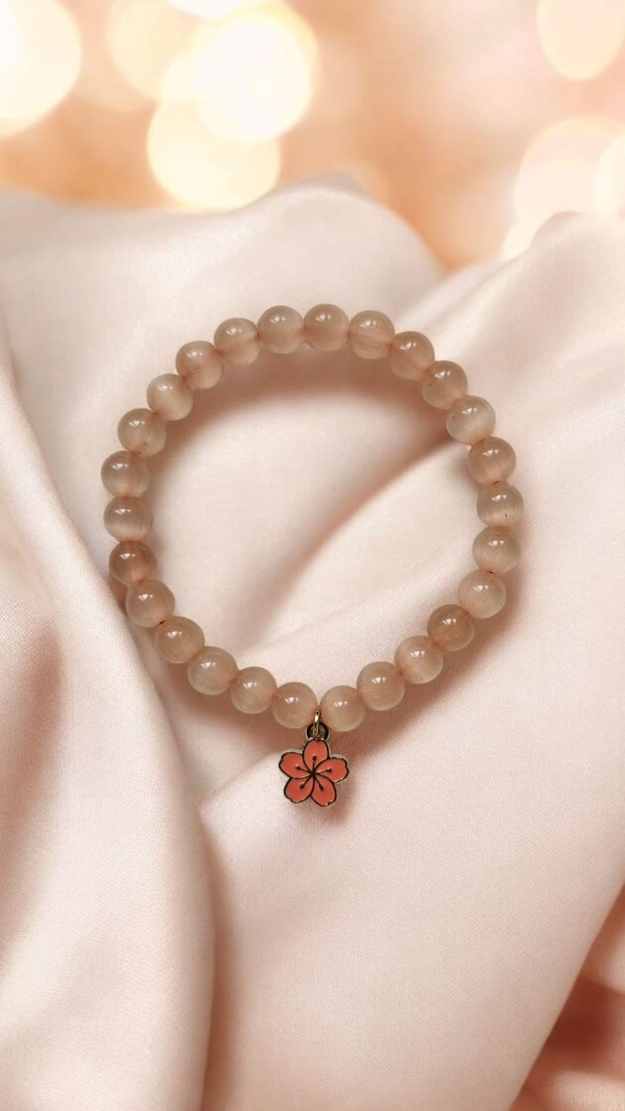 Peach Cat's Eye Bracelet