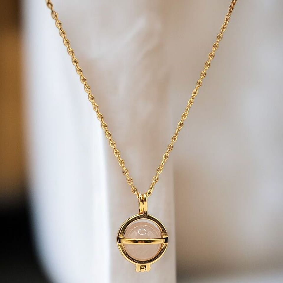 Stone Keeper Necklace with Rose Quartz