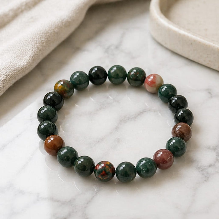 Natural Indian Bloodstone Bracelet