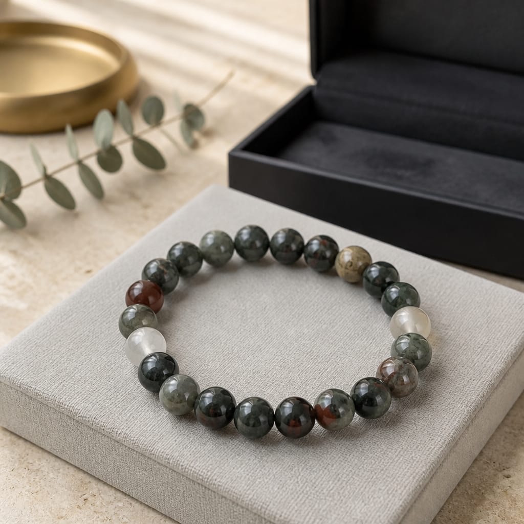 Natural African Bloodstone Bracelet