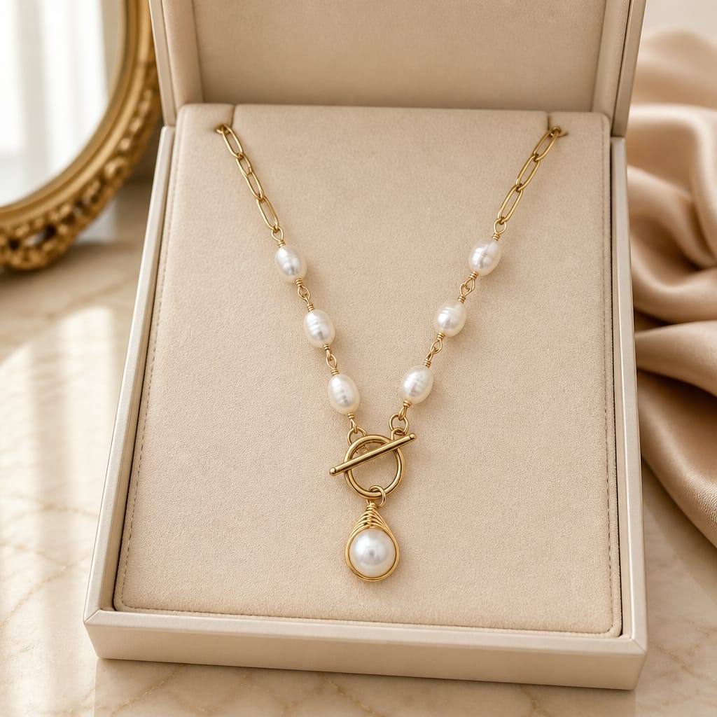 Ella Pearl Oval Necklace